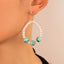 Korean Spiral Pearl Heart Earrings with Colorful Beads