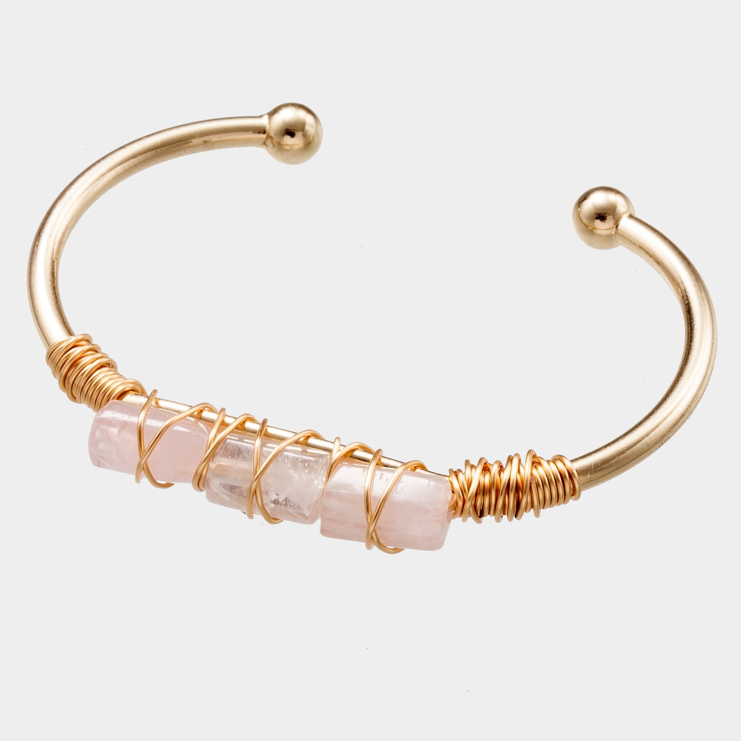 Retro Natural Stone Crystal Cuff Bangle Bracelet