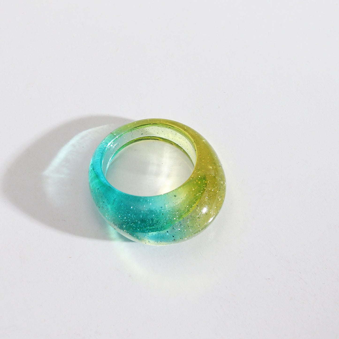 Simple Style Gradient Color Acrylic Resin Women's Fashion Ring