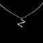 Simple Style 18k Gold Zircon Letter Pendant Necklace