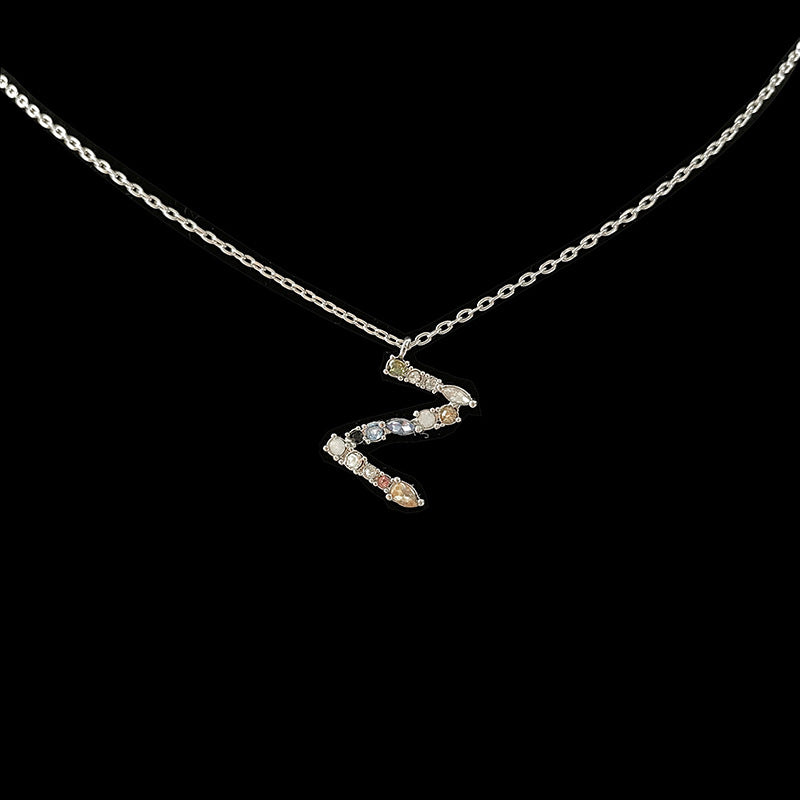 Simple Style 18k Gold Zircon Letter Pendant Necklace