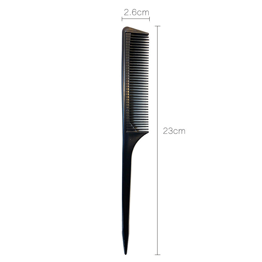 Basic Solid Color Black Plastic Hair Comb with Pointed Tail