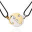 Cute Cat Couple Stitching Pendant Two-color Necklace