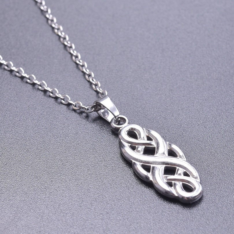 IG Style Witches Knot 304 Stainless Steel Hollow Out Pendant Necklace