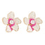 1 Pair Elegant Flower Enamel Alloy Pearl Stud Earrings