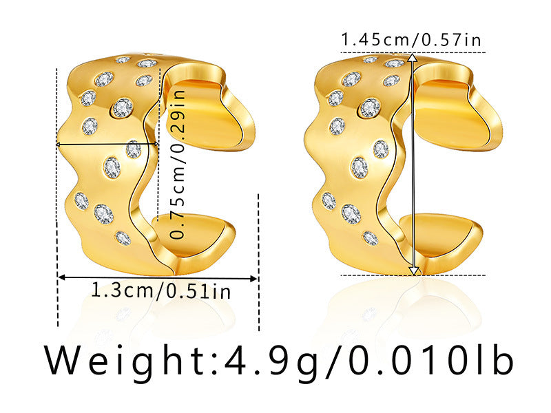 Elegant Butterfly Zircon 18k Gold Plated Copper Ear Cuffs