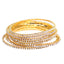 Geometric Zircon Rhinestone Stretch Bracelet Set for Women
