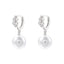 1 Pair Elegant Round Inlay Copper Pearl Zircon 18K Gold Plated Drop Earrings