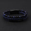 Geometric Titanium Steel Lapis Lazuli and Lava Stone Men's Bracelet