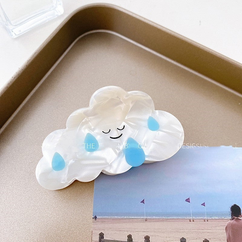 Acetate Cloud Hair Claw Clip - Handmade Plating Shark Clip Hairpin