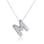 Elegant Zircon Letter Pendant Necklace - 304 Stainless Steel with Copper Plating