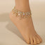 Luxurious Multi-layer Rhinestone Tassel Women's Anklet - Gold & Silver Plated Beach Jewelry