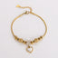 18K Gold Plated Heart Shape Rhinestone Snake Chain Bracelet