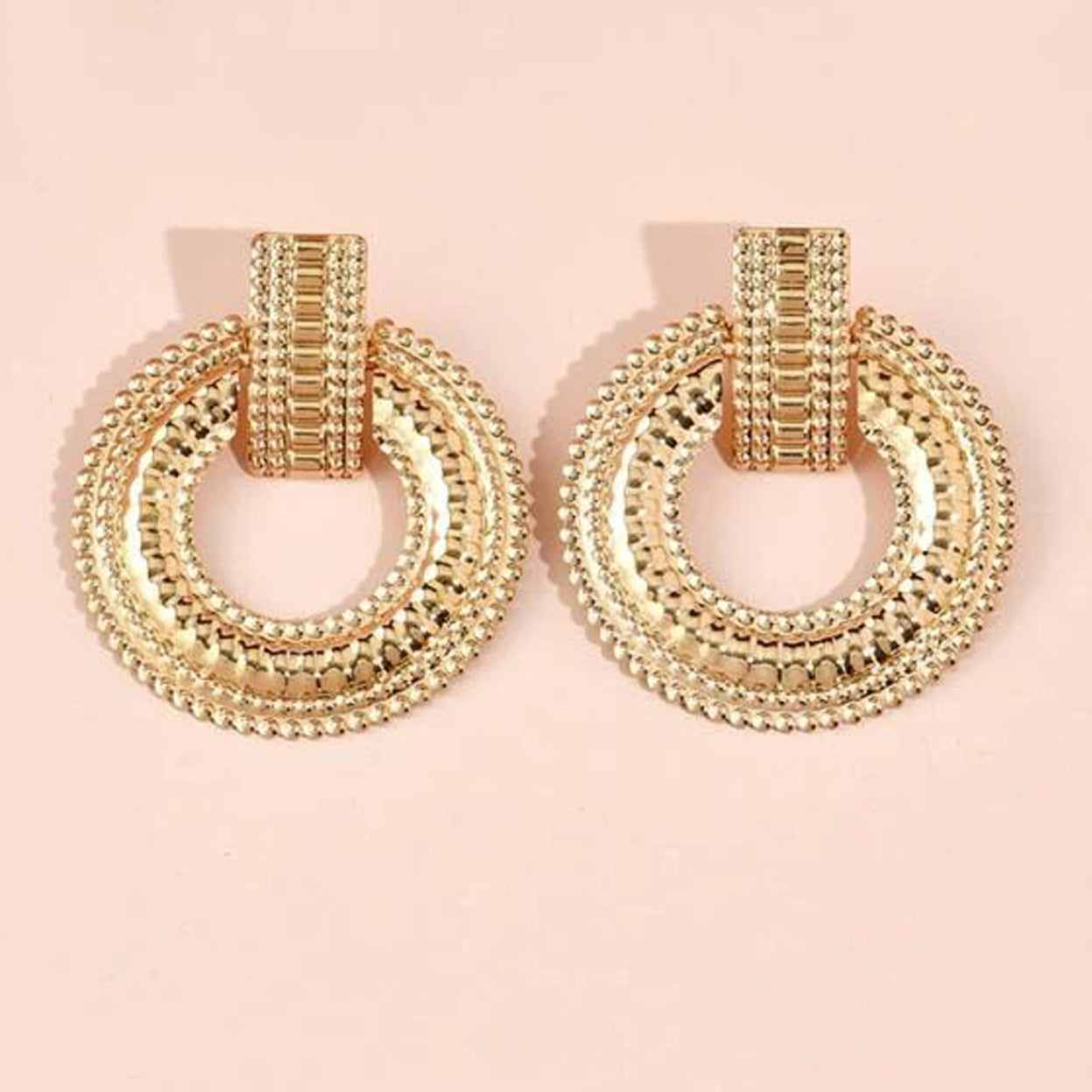 Simple Geometric Solid Color Pair Of Women's Golden Earrings