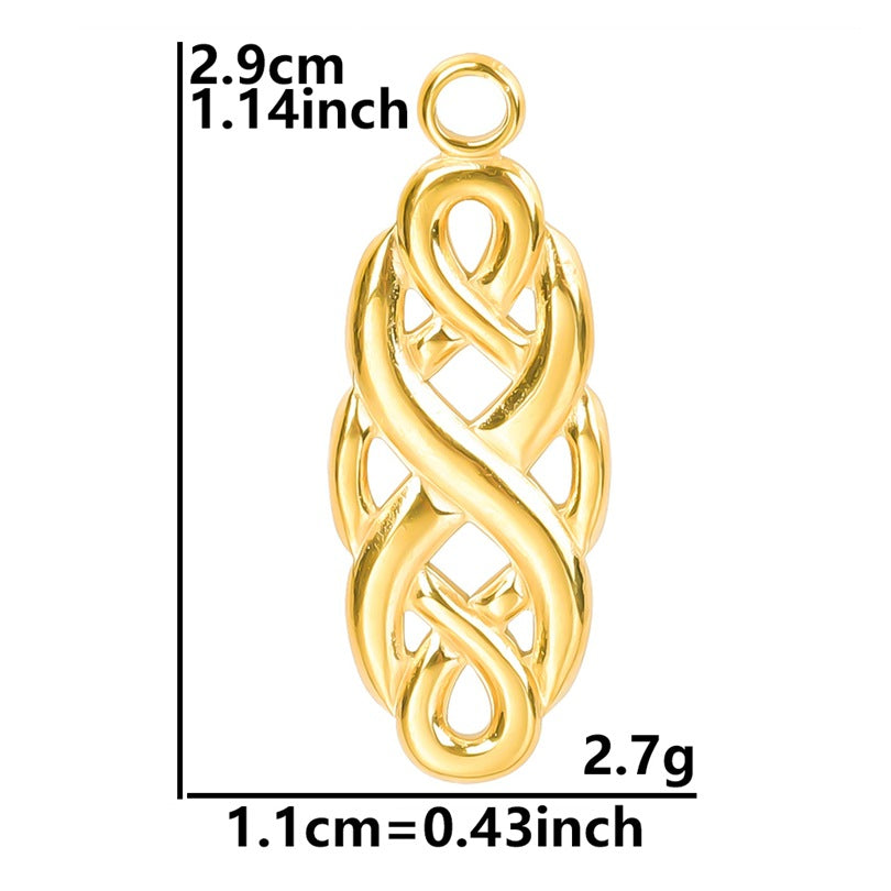 IG Style Witches Knot 304 Stainless Steel Hollow Out Pendant Necklace