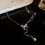 Elegant Korean Butterfly Rhinestone Pearl Choker Necklace