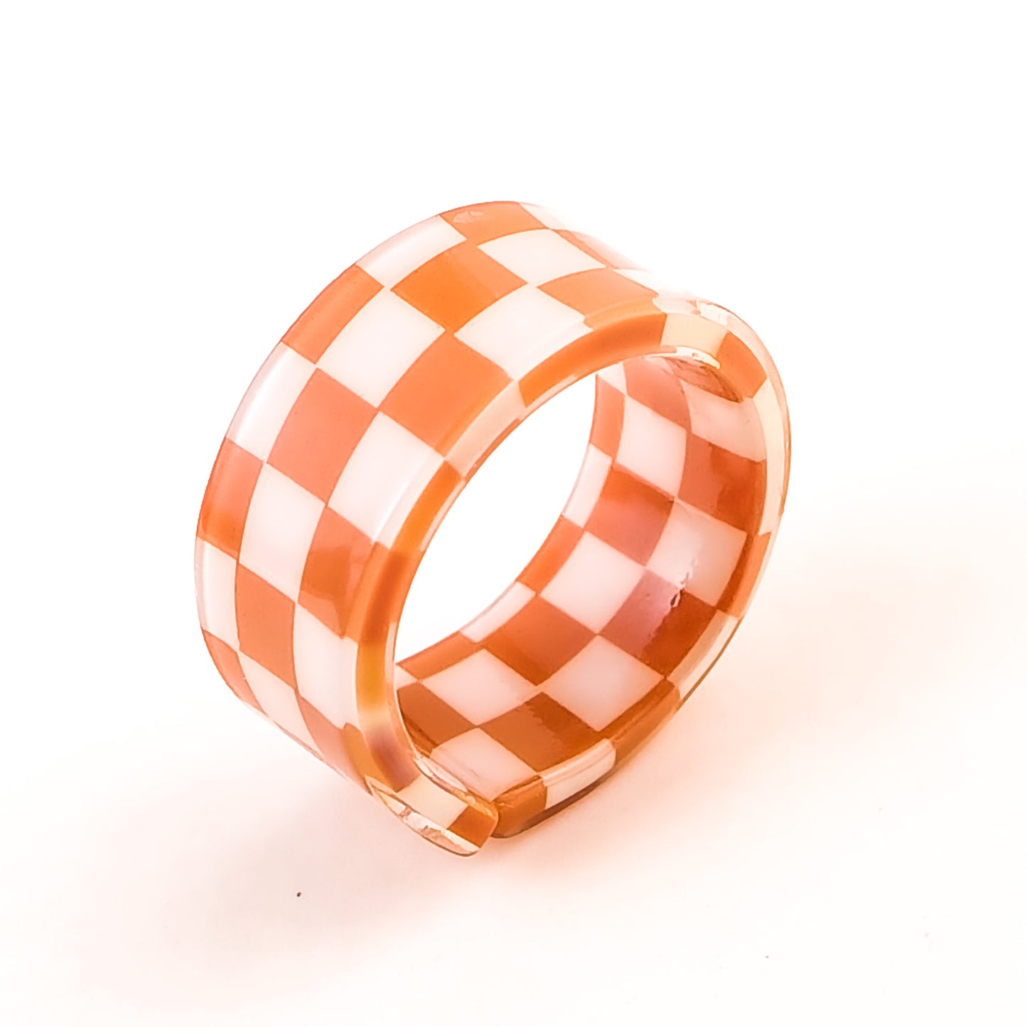 Simple Style Plaid Resin Enamel Women's Ring Set