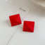 1 Pair Modern Geometric Acrylic Ear Studs - Colorful Candy Matte Finish