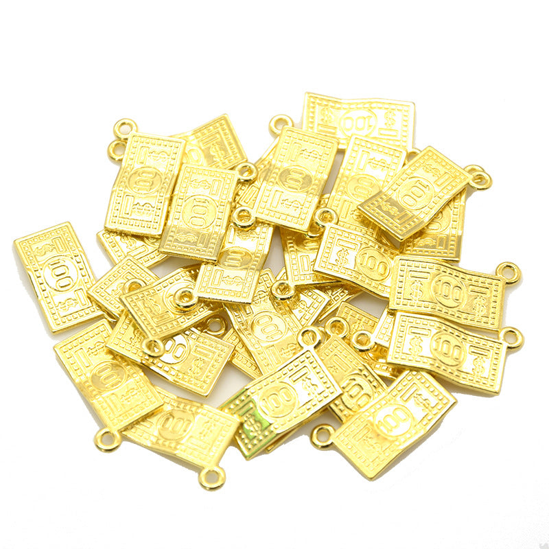 Retro Dollar Bill Alloy Charms Necklace & Bracelet Pendants Jewelry Accessories