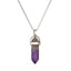 Ethnic Geometric Stainless Steel Natural Stone Crystal Pendant Necklace