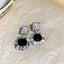 Classic Heart Shape Inlay Alloy Drop Earrings with Pearl and Rhinestone Detailing