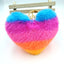 Heart-Shaped Faux Fur Pom Pom Keychain Accessory