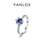 S925 Sterling Silver Tanzanite Blue Zircon Crown Gemstone Ring for Women