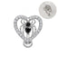 Heart Shape Winged Spider Belly Ring with Rhinestone Inlay - Gold & Silver Plated