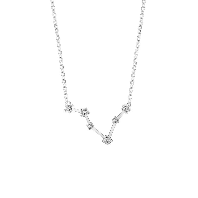 Casual Simple Style Constellation Stainless Steel Titanium Steel Plating Inlay Zircon Necklace