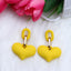 1 Pair Heart Shape Acrylic Drop Earrings - Fashionable Candy Color Chain Design