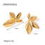 1 Pair Minimalist 18K Gold Plated Stainless Steel Leaf Earrings