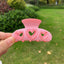 Sweet Heart Shaped PVC Hair Claw Clip - Fashionable Hollow Design Hair Accessory