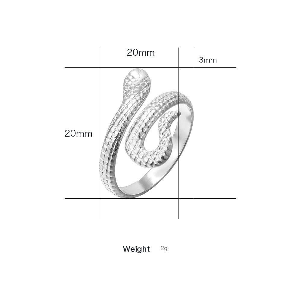 Fashion Snake Series Adjustable Titanium Steel Ring