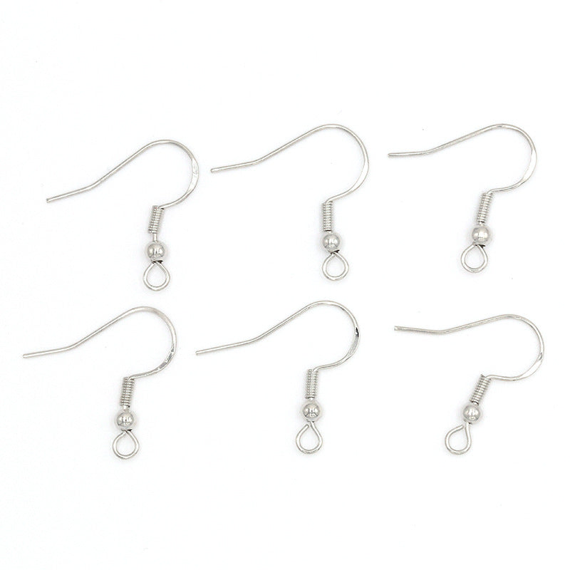 Copper Geometric U-Shaped Earring Hooks with Bead for DIY Jewelry Making