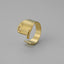 Fashion Alphabet Titanium Steel Gold Plated Open Ring