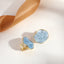 Elegant Heart & Bow Opal Pearl Rhinestone Ear Clips - 1 Pair