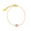 Elegant 18K Gold Plated Stainless Steel Bracelet with Inlaid Rhinestones