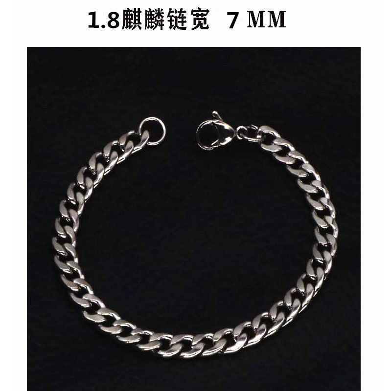 Hip-hop Stainless Steel Titanium Plated Bracelet for Men and Women