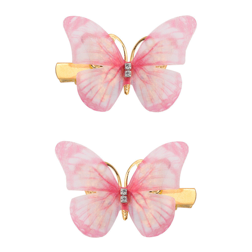 IG Style Butterfly Lace Hair Clip for Girls - Colorful Sheer Wing Design Kids Hair Accessory