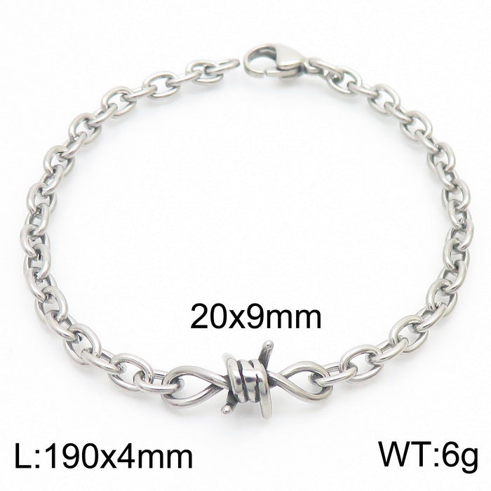 304 Stainless Steel Knot Design Necklace and Bracelet Set