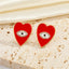 European And American Jewelry Personality Peach Heart-shaped Eyes Diamond Earrings Creative Earrings