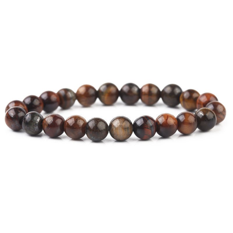 Fashion Retro Natural Tiger Eye Stone Bracelet - Handmade High-Quality Round Bead Jewelry