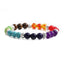 Fashion Multicolor Lava Stone & White Agate Beaded Bracelets