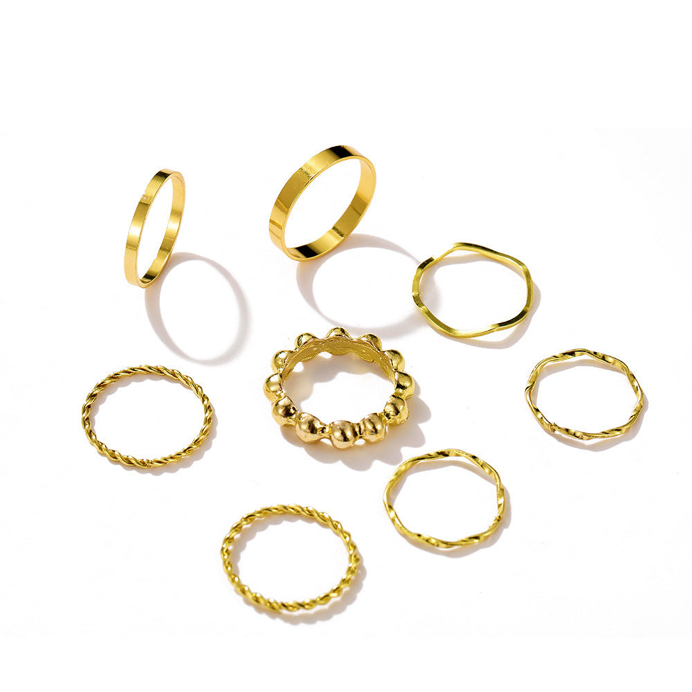 Creative Simple Stacking Combination Set 7 Piece Ring