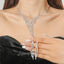 Fashion Bridal Necklace and Earrings Set - Elegant Rhinestone Wedding Jewelry