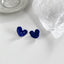 Klein Blue C Shape Alloy Stud Earrings - Niche Simple Design Korean Style for Women