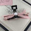 Sweet Rhinestone Bow Hair Claw Clip - Pink & Black Hair Accessory