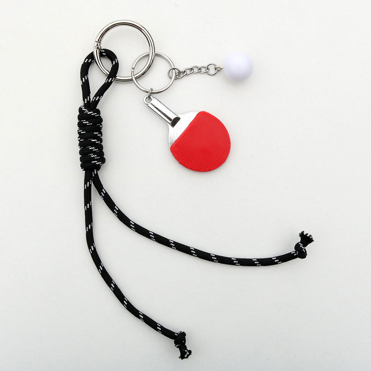 Geometric Nylon Bag Pendant Keychain with Adjustable Colorful Strap