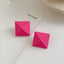 1 Pair Modern Geometric Acrylic Ear Studs - Colorful Candy Matte Finish