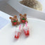 Creative Cute Ice Cream Pearl Milk Tea Bear Strawberry Resin Earrings